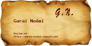 Garai Noémi névjegykártya